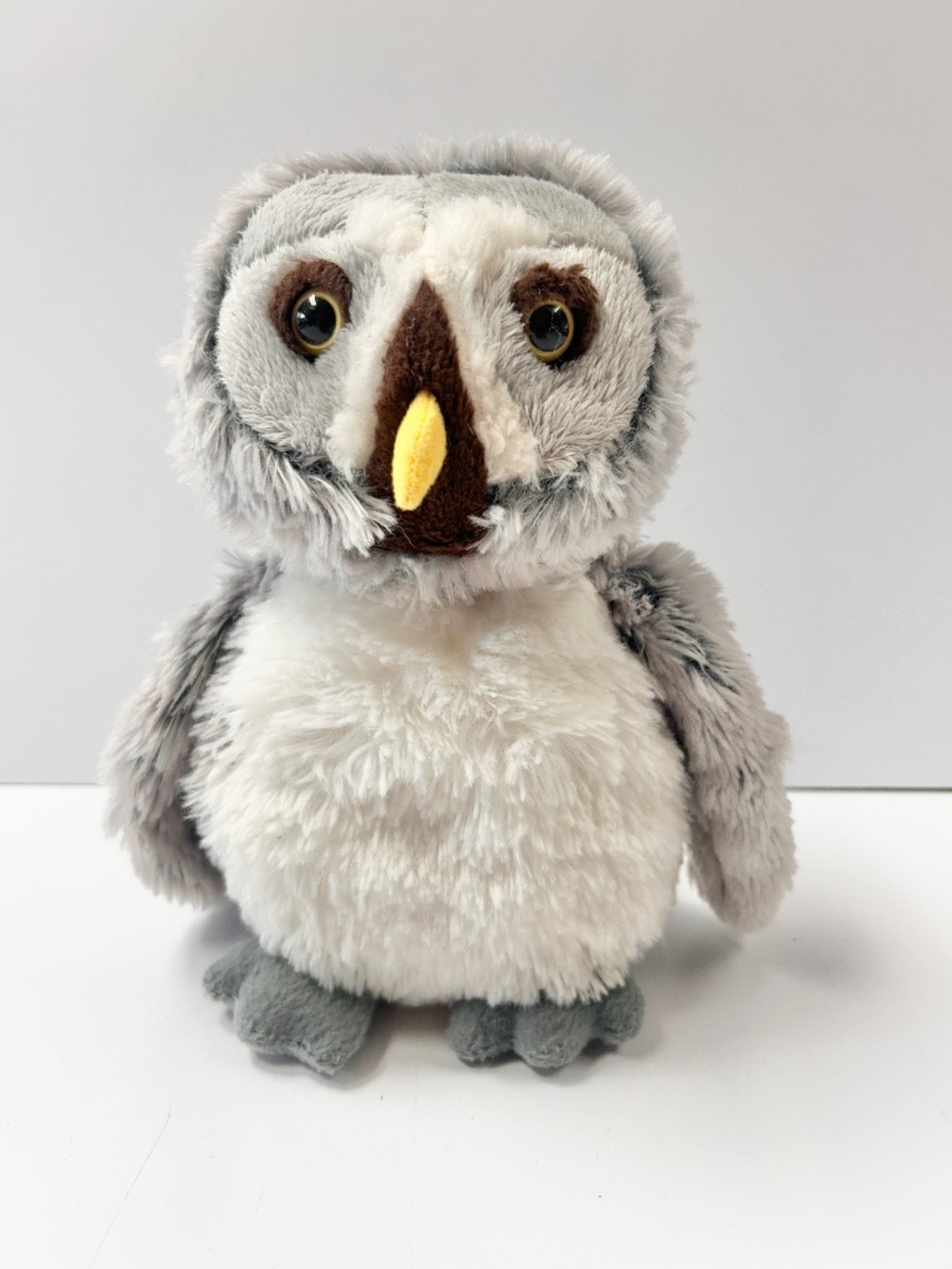 Ganz Webkinz Grey Owl HM344 Plush Stuffed Animal Bird 9" Yellow Eyes No Code